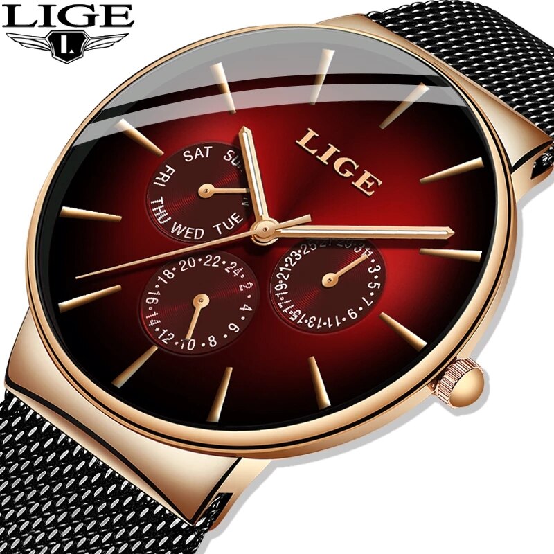 Luxury Watch Top 10 - New Lige Fashion Mens Watches Top